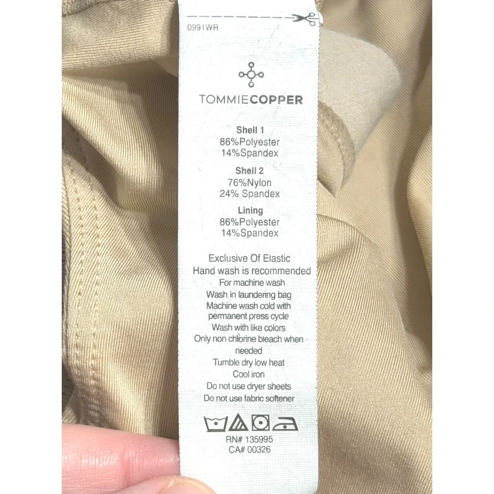Tommie Copper Womens Core Compression Bra Nude Beige Mesh V-Neck Size Large